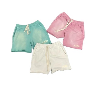 High Quality Eco-Friendly Quick Dry Streetwear Sweat for Wash Short for Women Custom Polyester 260 280 300 Gsm Raw Hem Draw - Product Image 1