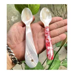 Cuchara de Concha Marina Hecha a Mano con Acabado Efecto Perla, Ideal para Decoración del Hogar, Arreglos de Mesa y Uso Decorativo - Product Image 1