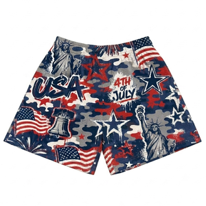 Wholesale Bathing Suit Kids Boys Board Shorts Boys 4th of July Print Designs <b>Elastic</b> Waist Swimming Trunks for Independence Days - Product Image 2