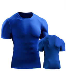 Men's <b>Black</b> Short Sleeve <b>Compression</b> T-<b>Shirt</b> Slim Fit Quick Dry Sporty O-Neck Knitted Polyester - Product Image 1