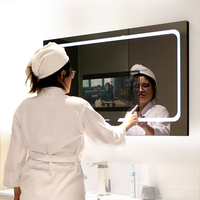 Miroir de salle de bain intelligent LED rectangulaire, le plus vendu en usine, avec TV intégrée, Wi-Fi, Bluetooth, étanche et anti-buée