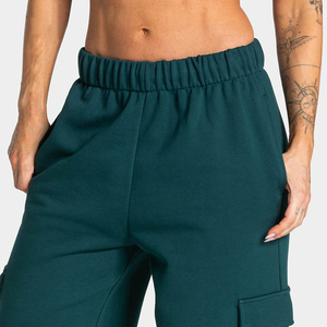 Women's Loose <b>Cargo</b> Pants Solid Color Elastic <b>Waist</b> Fleece Full Length Casual Joggers With Utility Pockets Autumn Style - Product Image 4