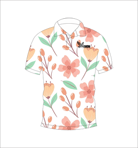 เสื้อโปโลพิมพ์ลายใบไม้เขตร้อนสำหรับผู้ชาย พิมพ์ลายทั่วตัว แขนสั้น สไตล์ลำลอง เหมาะสำหรับเล่นกอล์ฟ - Product Image 3