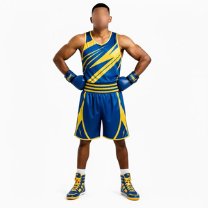 Conjunto Deportivo de Boxeo Personalizado, Camiseta de Entrenamiento Atlético y Pantalones Cortos de Combate para Gimnasio Profesional, Entrenamiento Físico, Deportes de Combate y Actividades en Equipo - Product Image 1