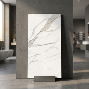 Carreaux de porcelaine vitrifiée effet marbre Cerrato 800x1600mm, finition brillante ou mate, résistants aux acides, antidérapants, qualité supérieure pour sol et mur - Product Image 4
