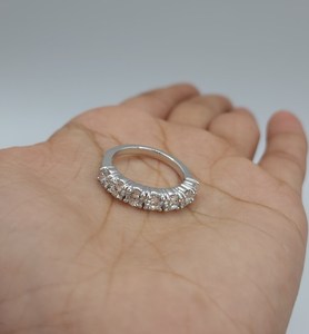 1.75 Carat 7 Stone Lab Grown <b>Diamond</b> Gold Band <b>Ring</b> for Women | Trendy Cut Wedding Anniversary Luxury Stackable <b>Diamond</b> Band - Product Image 6