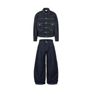 Japanese Style Men <b>denim</b> <b>Jackets</b> Set Streetwear Baggy <b>Denim</b> Jeans Sets Men's Jeans <b>Jacket</b> and Pants for Men - Product Image 1