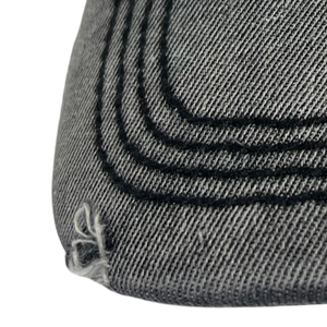 AKA Black Denim Distressed Hat Green Numbers Embroidered Baseball <b>Cap</b> Adjustable Washed Denim Headwear Casual Fashion <b>Vintage</b> - Product Image 2