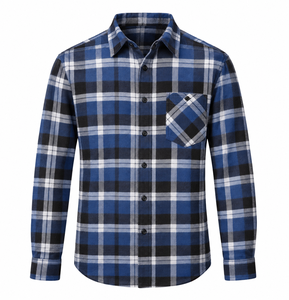 Cotton <b>Flannel</b> <b>Shirt</b> For Retailers <b>Men</b> Custom Full Sleeve Plaid Button Up Wholesale Factory Private Label Clothing - Product Image 4