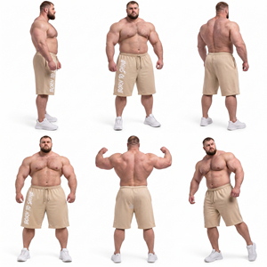 Plus Size Men’s Fleece Shorts Wholesale Gym Fitness Shorts Knee Length Cotton Polyester Workout Shorts Men Printed Jogger Shorts - Product Image 5