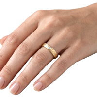 Großhandel 10K 14K 18K Gold Himmlischer Stern-Mond-Bandring mit rund geschliffenem Labor-Diamanten, minimalistischer gravierter Ehering, stapelbarer Ring