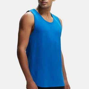 Camiseta sin Mangas Azul para Hombre, Cuello Redondo, Estilo Casual, Tejido Transpirable - Product Image 1