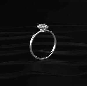 Anillo de Diamantes con Diseño Floral y Piedras de Corte Marquesa en Tono Oro Rosa para Bodas y Regalos, Venta al Por Mayor - Product Image 3