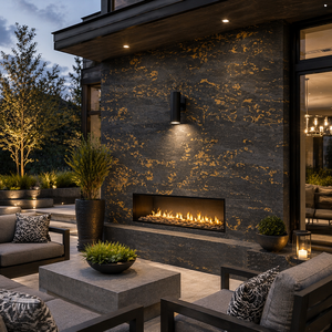 K Black Gold Slate Stone <b>Veneer</b> Flexible Wall Cladding Eco Friendly Lightweight Natural Stone Panel for Interior Exterior - Product Image 2