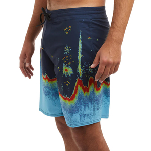 Men's <b>Light</b> Blue Sublimation Swim Shorts With Fish Print Quick Dry Drawstring Casual <b>Board</b> Shorts - Product Image 2