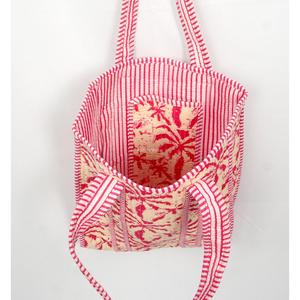 Sac fourre-tout en textile 100 % coton avec motif empreinte de paume, petite taille, poignée longue, sac de plage - Product Image 4