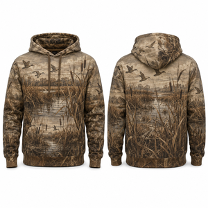 Sudadera con Capucha de Caza para Hombre MEGAMAPLE, Manga Larga, Estampado Digital, Camuflaje con Diseño de Patos, Transpirable, para Otoño - Product Image 1
