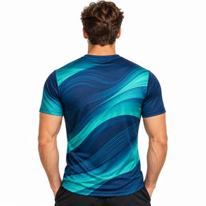 Camiseta de sublimación al por mayor para hombre, tela de poliéster premium, camiseta deportiva, camiseta con estampado completo personalizado para deportes y uso casual. - Product Image 2