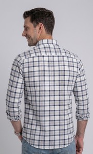Chemise en coton tissé respirante unisexe décontractée à manches longues boutonnée à double boutonnage coupe classique à carreaux Enovate pour l'été - Product Image 3