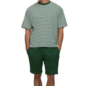 Conjunto de Camiseta y Pantalones Cortos para Hombre, Estilo Hip-Hop, Estampado de Leopardo, Transpirable, Tela de Felpa Lavada con Ácido, Otoño 2026 - Product Image 1