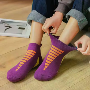 Men's Ankle <b>Socks</b> Striped Breathable Knitted Spandex <b>Polyester</b> Sports Summer Thin White Yellow Gray Purple Black - Product Image 6