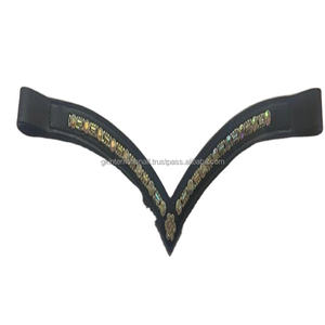 Cristales multicolores personalizados con incrustaciones y metal, cristal grande entre canal vacío, banda de cuero para cejas de caballo en todos los tamaños - Product Image 1