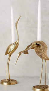 Antique Brass Crane Candle Stand Sculpture with Tealight Holder on Back, Elegant handicr <b>Decor</b> for Home, Hotel, and Event <b>Spaces</b> - Product Image 4