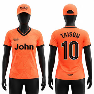 Camiseta de Fútbol para Hombre, 140 GSM, Poliéster Premium Interlock, Amarillo Fluorescente, Personalizable con Logotipo, Nombre y Número, Cierre Frontal Corto - Product Image 5