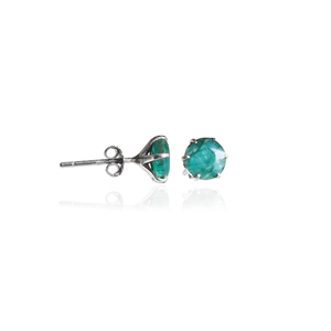 Beautiful Shiny Emerald <b>Stud</b> <b>Earrings</b> 925 <b>Sterling</b> <b>Silver</b> Gemstone <b>Earrings</b> for Women and Girls Wear in Wedding Party's - Product Image 2