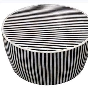 Belle table de chevet en incrustation d'os de tige de style moderne faite à la main - Product Image 4