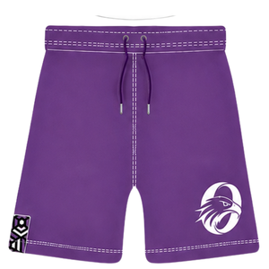 Conjunto de Camiseta y Pantalones Cortos de Rugby Geométricos en Morado, Negro y Blanco, Cuello Redondo, Manga Corta, Personalizable, Transpirable, para Entrenamiento Deportivo en Equipo - Product Image 5