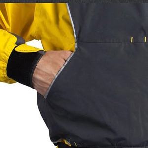 Men Blue Waterproof <b>Work</b> Coverall Nylon Drysuit with <b>Black</b> Panels and Yellow Zipper Design - Product Image 4