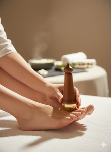 Baguette de massage en laiton et bois de rose de qualité supérieure, outil de thérapie d'acupression manuel pour le corps entier, pour la relaxation musculaire - Product Image 2