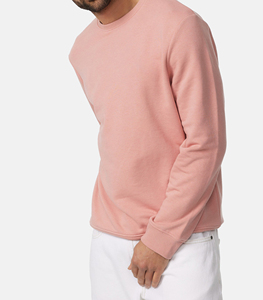 Men's Crew Neck Solid <b>Pink</b> Knitted Pullover Regular Fit Casual <b>Sweatshirt</b> 100% Cotton Quick Dry Winter Custom Design OEM Service - Product Image 5