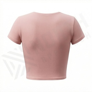 Camiseta Corta Ajustada para Mujer, 2025, Hecha de Algodón, Estilo Boutique, Ropa Deportiva, Moda Fitness, Tendencia en Ropa de Gimnasio - Product Image 2