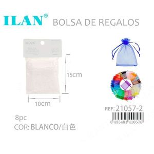Sacchetti regalo in organza ILAN 10x15 cm bianchi 8 pezzi per regali - Product Image 3