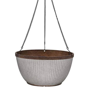 Factory Wholesale Rustic <b>Large</b> Galvanized Iron Hanging <b>Basket</b> Planter Chains Outdoor Garden Home Use American Style - Product Image 3