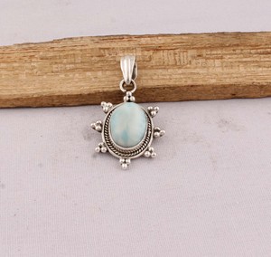 Pendentif en Larimar Naturel, Bijoux en Argent Sterling 925, Vente en Gros, Collier en Pierre Précieuse Larimar Bleu Océan pour Femmes, Argent Fait Main - Product Image 2