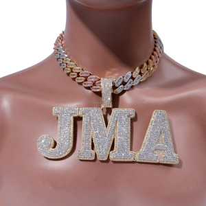 Collar con Letra Inicial Personalizada de Hip Hop, con Diamantes Cultivados en Laboratorio, Plata 925, Corte Brillante VVS, Color E Certificado para Hombre - Product Image 6