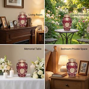 Urne funéraire en métal sur mesure, durable, pour cendres, grande taille adulte, urne commémorative de crémation, fabricant et fournisseur indien - Product Image 4