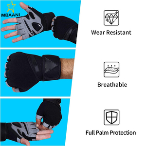 Gants de fitness respirants avec support de poignet rembourré, protection supplémentaire de la paume, pour le cyclisme, l'entraînement en suspension et les tractions - Product Image 5