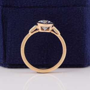 Classic 14K Rose Gold 2.00CT Pear Cut Lab Grown Diamond Three Stone <b>Ring</b> For Unisex Birthdays Wishes Gift For Mom <b>Dad</b> - Product Image 4