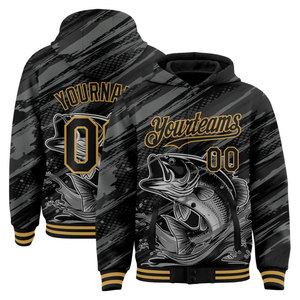 Sweat-shirt à capuche jaune pour homme avec fermeture éclair, imprimé marlin et design personnalisé avec nom et numéro, sublimation, pour le sport - Product Image 1