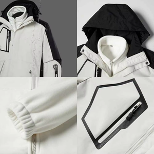 Combinaisons de ski imperméables 2026 pour femmes, combinaison de snowboard d'hiver à capuche zippée multi-panneaux, combinaison de ski unie pour femmes et hommes - Product Image 4