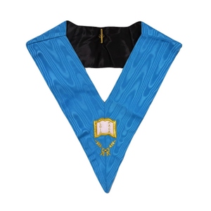 Collier Orator. Collier de Maçon de Rite Français en Soie Naturelle Brodé à la Machine pour Officier de Régalia Maçonnique avec Perles – Tendance - Product Image 5