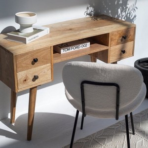 Mesa Consola de Escritorio Vandana Lunaris Nimbus, Mueble de Acento Moderno y Minimalista de Madera Sólida - Product Image 1