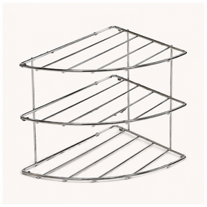 <b>Kitchen</b> <b>Corner</b> Shelf Organizer Heavy-Duty Countertop & Cabinet <b>Storage</b> Rack for Plates Spices and Pantry Metal Triangle Standing - Product Image 1