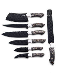 Juego de Cuchillos de Chef de Lujo de 7 Piezas, Hechos a Mano, con Mango de Madera, Hojas Afiladas Profesionales, Venta al Por Mayor OEM - Product Image 4