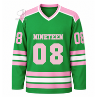 Alfa |   Kapa |   Camiseta de Hockey sobre Hielo Alpha Sorority para Mujer, de Poliéster, Cuello en V, Manga Larga, Absorbe la Humedad, Ropa Deportiva