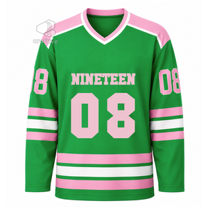Alfa |   Kapa |   Camiseta de Hockey sobre Hielo Alpha Sorority para Mujer, de Poliéster, Cuello en V, Manga Larga, Absorbe la Humedad, Ropa Deportiva - Product Image 1